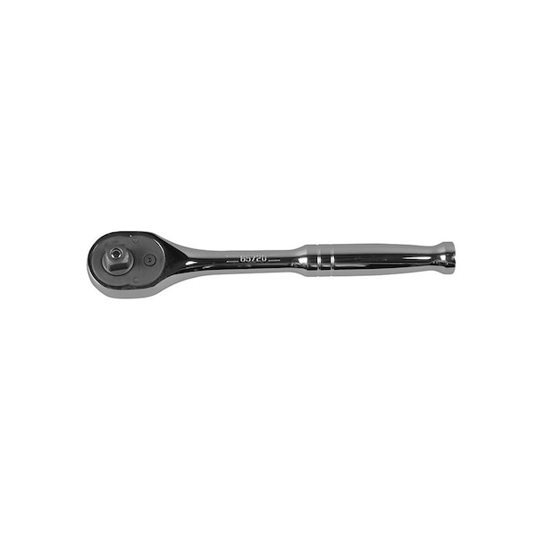 Klein Tools 3/8" Drive 72 Geared Teeth Round Head Style Hand Ratchet, 7" L, Chrome Plated Finish - 65720