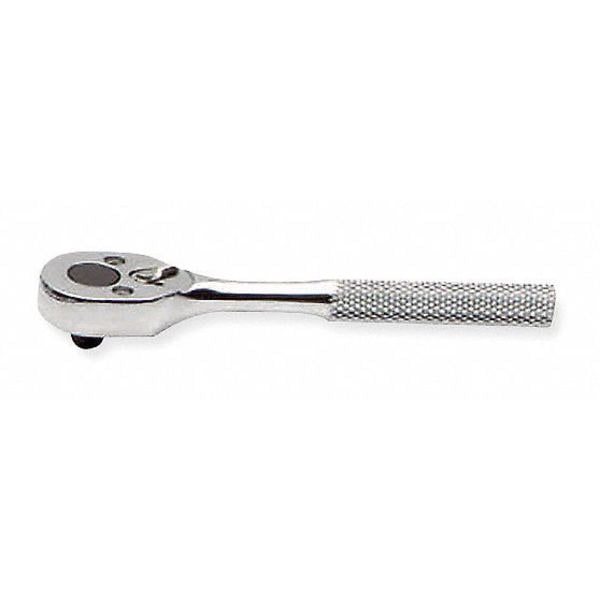 Proto 1/4" Drive 24 Geared Teeth Pear Head Style Hand Ratchet, 5" L, Full Polish Finish - J4749