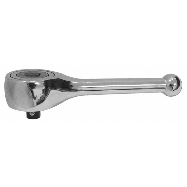 Westward 1/2" Drive 48 Geared Teeth Pear Head Style Hand Ratchet, 15" L, Chrome Finish - 5TZE7