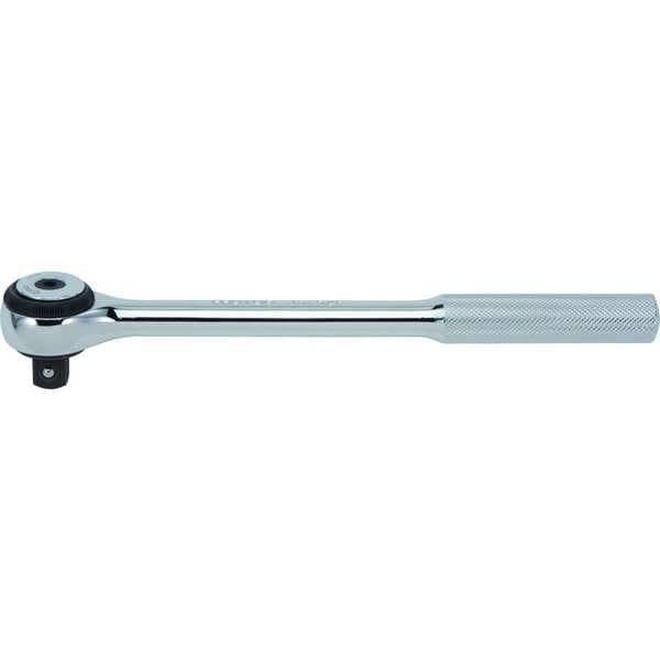 Proto 1/2" Drive 72 Geared Teeth Round Head Style Hand Ratchet, 9-3/8" L, Full Polish Finish - J5452F