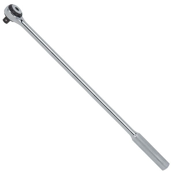 Proto 1/2" Drive 72 Geared Teeth Round Head Style Hand Ratchet, 15" L, Full Polish Finish - J5454F