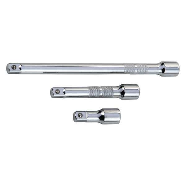 Proto Socket Extension Set 1/2" Dr, 2 1/2 in, 5 in, 10 in L, 3 Pieces, Chrome - J54111