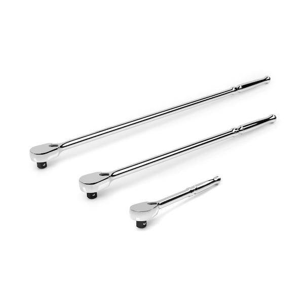 Tekton 1/2 Inch Drive Ratchet Set, 3-Piece (10-1/2, 18, 24 in.) - SRH92005