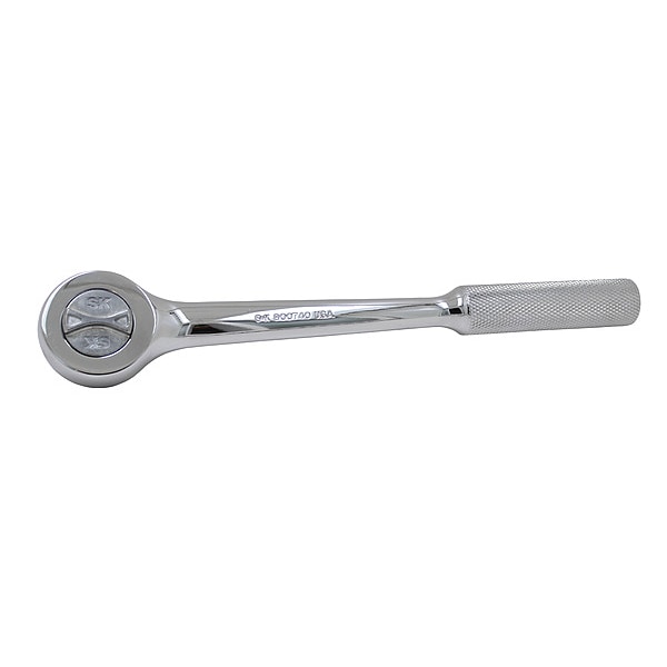 Sk Professional Tools 1/2" Drive 100 Geared Teeth Round Head Style Hand Ratchet, Greater Than 10" L, Chrome Finish - 800740