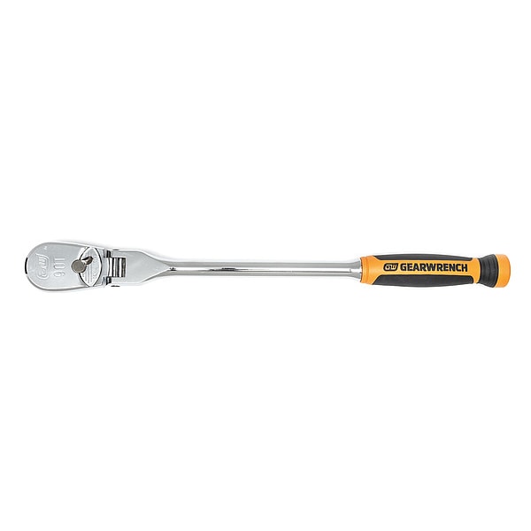 Gearwrench 1/2" Drive 90 Geared Teeth Teardrop Head Style Hand Ratchet, 16.9" L, Full Polish Chrome Finish - 81370T