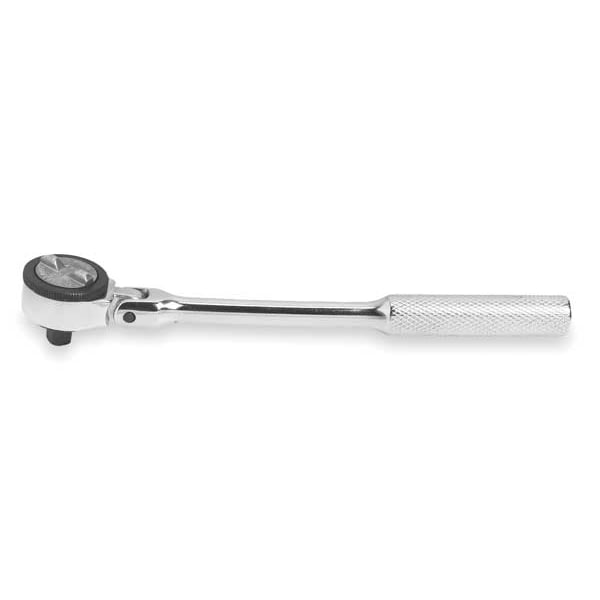 Proto 1/4" Drive 72 Geared Teeth Round Head Style Hand Ratchet, 6-37/64" L, Full Polish Finish - J4757F