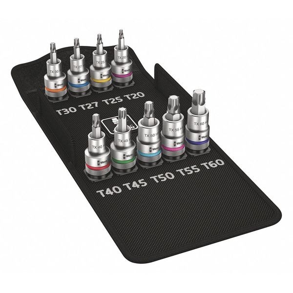 Wera 1/2 in Drive Torx(R) Socket Bit Torx(R) T20, T25, T27, T30, T40, T45, T50, T55, T60 Tip, 2 3/8 in L - 05004202051
