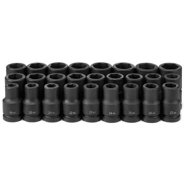 Grey Pneumatic SKT SET 1" DR. 26 PC. DP MET SET 19MM- 4 - GP9026MD