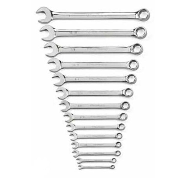 Apex Tool Group Apex Tool Group KD81924 14 PC SAE Full Polish Combination Non-Ratcheting - KD81924