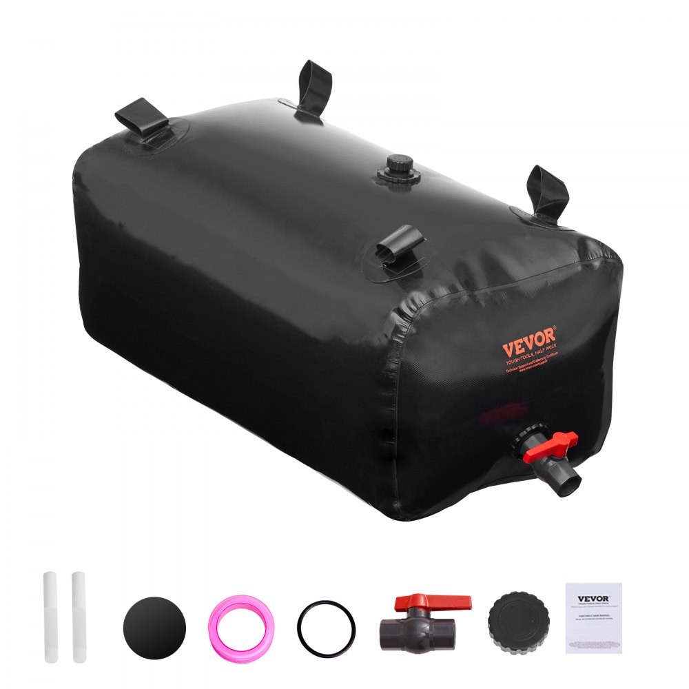 VEVOR Portable Water Storage Bladder 29.9 Gal PVC Collapsible Water Tank Black - CSDHSPVCB113E9XVWV0