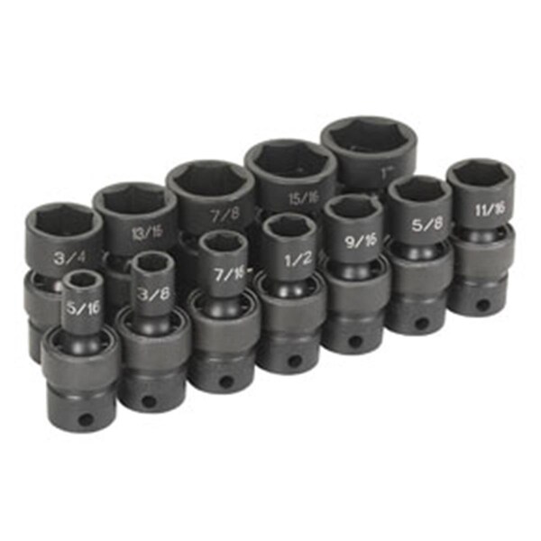 Grey Pneumatic Grey Pneumatic 1212U 0.38 in. Drive 12 Pc. 6 Pt. Standard Length Frac. Univ. Set - GRY-1212U