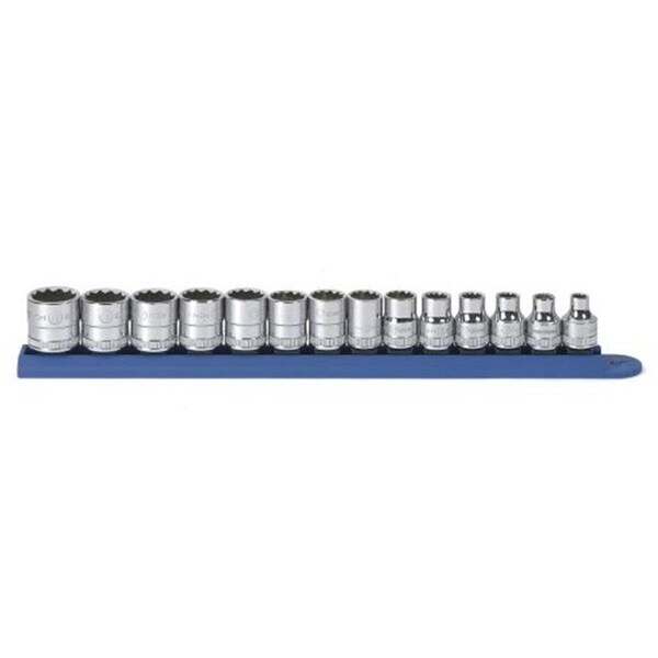 Makeithappen 14 Piece 0.33 Inch Drive 12 Point Standard Metric Socket Set - MA79926