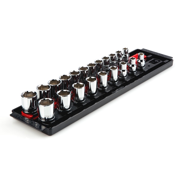Tekton 3/8 Inch Drive 6-Point Socket Set, 21-Piece (5/16-3/4 in., 8-19 mm) - SHD91201