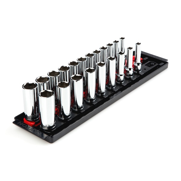 Tekton 3/8 Inch Drive Deep 6-Point Socket Set, 21-Pc (5/16-3/4 in., 8-19 mm) - SHD91203