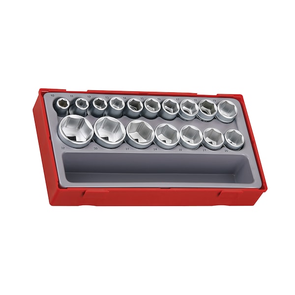 Teng Tools TT1217-6 - 17 Piece 1/2" Drive 6 Point Socket Set 10 t - TT1217-6