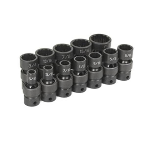 Grey Pneumatic Grey Pneumatic 1612U 0.38 in. Drive 12 Pc. 12 Point Standard Fractional Univ. Set - GRY-1612U