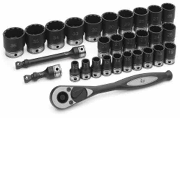 Grey Pneumatic Grey Pneumatic GRE82229M .5 Inch Dr. 29Pc Metric Duo-Socket Set- 12 Pt. - GRE82229M