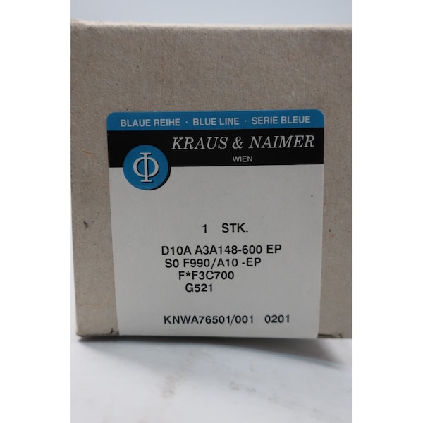 Interruptor selector rotativo de 2 posiciones Kraus & Naimer D10A A3A148-600 EP - D10A A3A148-600 EP.