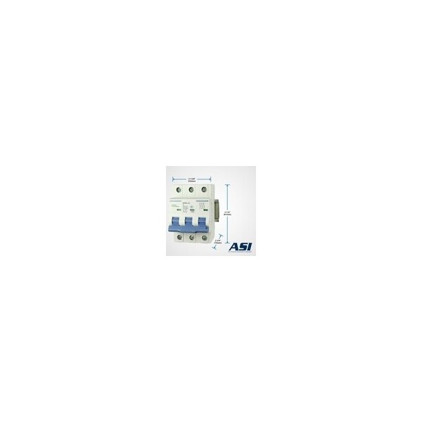 Automation Systems Interconnect Miniature Circuit Breaker, 3 Pole, 25 Amp, 240 Vac, 60 Vdc, C Trip Curve, Ul1077, DIN Rail Mounted - NDB2-63C25-3
