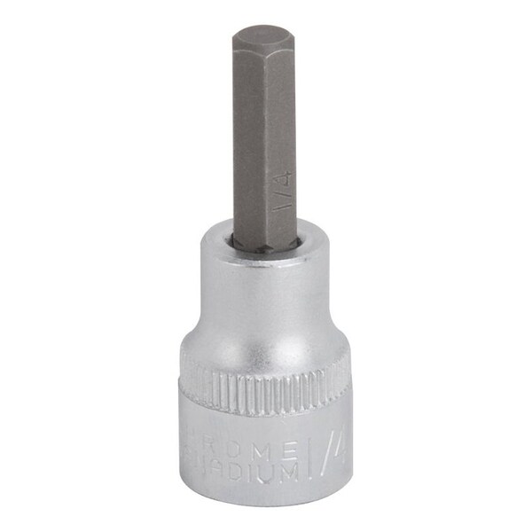 Vulcan Fractional Hex Bit Socket, Chrome, 1/4 in, 3/8 in Drive, 1-7/8 in OAL - 3506005820