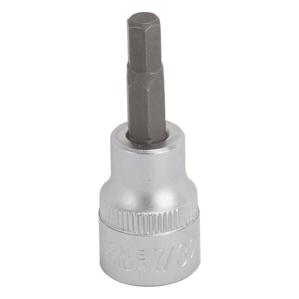 Vulcan Fractional Hex Bit Socket, Chrome, 7/32 in, 3/8 in Drive, 1-7/8 in OAL - 3506005720