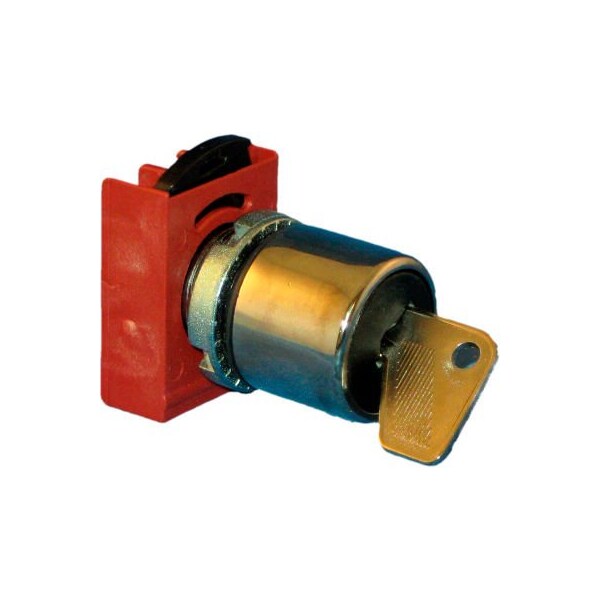 Springer Controls Co Selector de Llave de 22 mm Sw Operator, cromo, 3 posiciones, mantenida, leva Z, llave removible derecha.