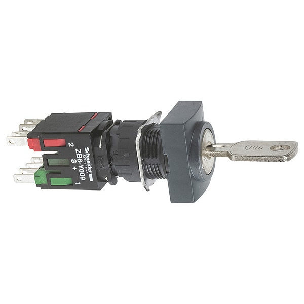 Schneider Electric SelectorSwitch, Bloqueo por llave, No iluminado, 2 posiciones, 16mm - XB6DGC5B