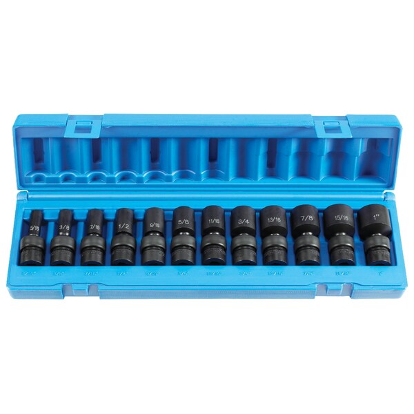 Grey Pneumatic SKT SET 3/8" DR 12PC UNIV SEMI DEEP IM - GP1212USD