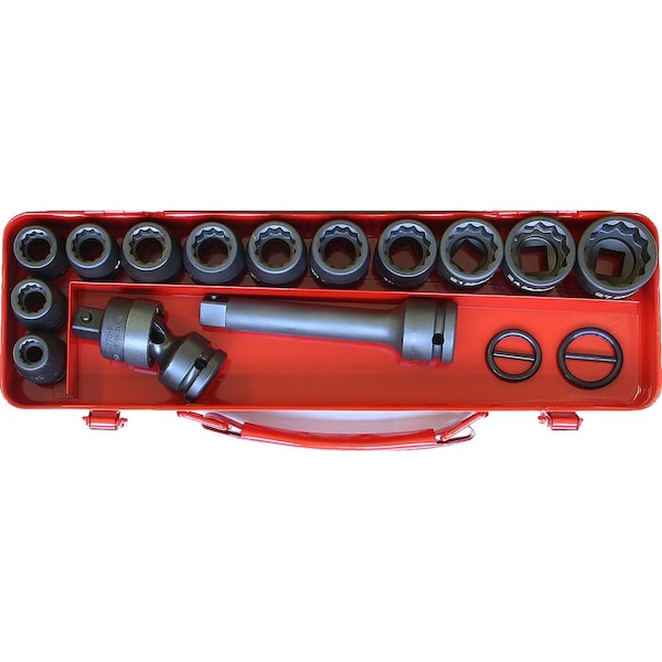 Ko-Ken Socket Set 5-19mm 6 Point 10 pieces 1/2 Sq. Drive - 14245M-6P