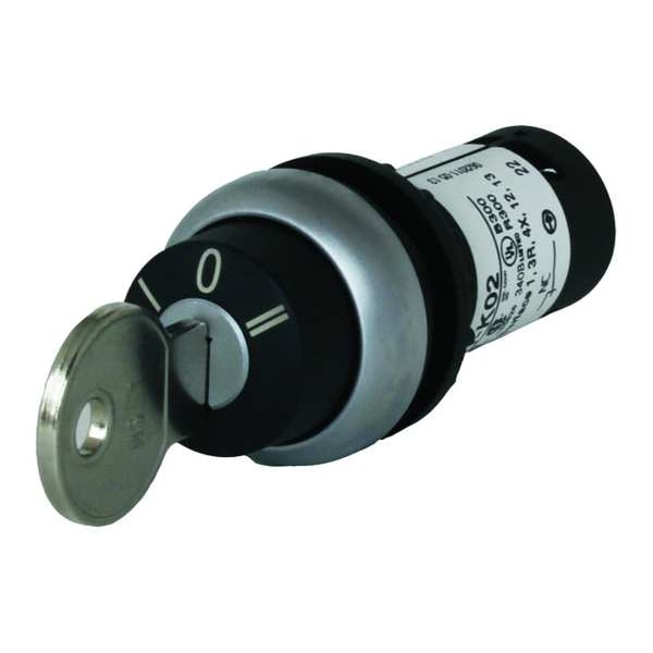 Interruptor selector Eaton sin iluminación, 3 polos, 1 contacto normalmente cerrado, 22mm - C22-WS3-MS1-K11