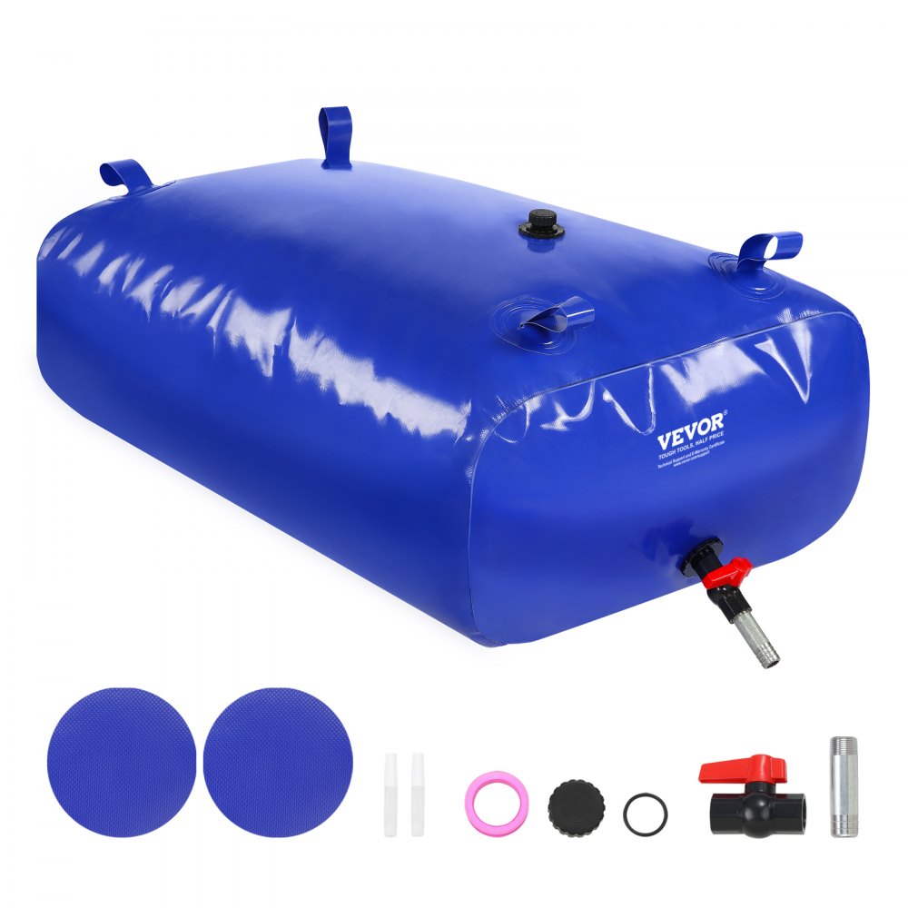 VEVOR 330L/87 Gallon Water Storage Bladder, RV Water Tank, 1000D Blue PVC Collapsible Water Storage Containers, Large Capacity Soft Water Bag, Portable Water Bladder, Fire Prevention, Camping, Emergen - CSDLSPVCB330UZUZHV0