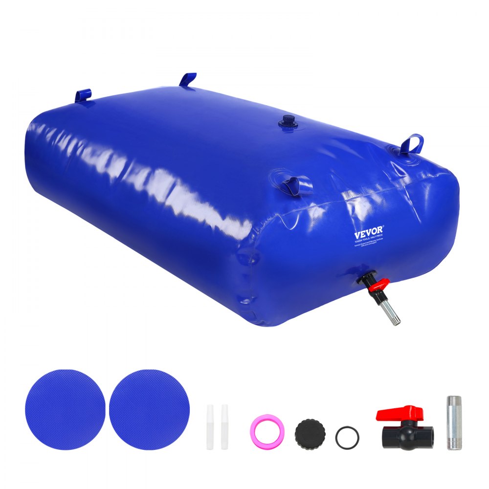 VEVOR 540L/142.65 Gallon Water Storage Bladder, Water Tank, 1000D Blue PVC Collapsible Water Storage Containers, Large Capacity Soft Water Bag,Water Bladder,Fire Prevention,Camping,Emergency Water Use - CSDLSPVCB5400I9A3V0
