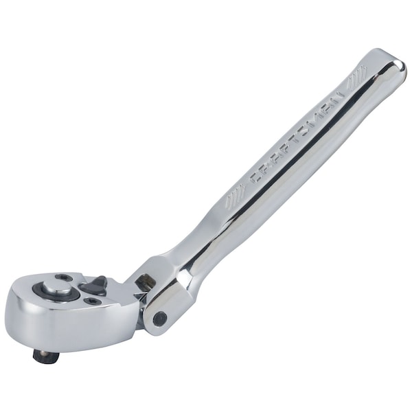 Craftsman 1/4-in Drive 72 Geared Teeth Ratchets, 1/4" Drive Flex-Head Ratchet, Polished chrome - CMMT99440