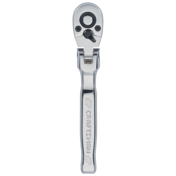 Craftsman 1/4-in Drive 72 Geared Teeth Ratchets, 1/4" Drive Flex-Head Ratchet, Polished chrome - CMMT99440