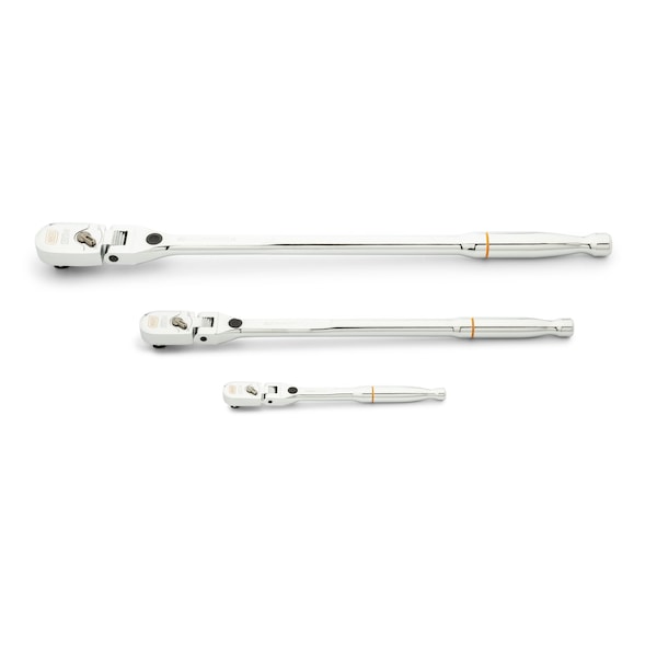 Gearwrench 3 Piece 1/4", 3/8", 1/2"  Drive 120XP Locking Flex Head Ratchet Set - 81382