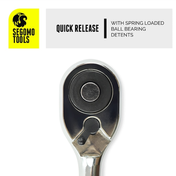 Segomo Tools 3/8" Drive 72 Teeth Heavy Duty Reversible Extendable Ratchet (9-13") - 9015193B