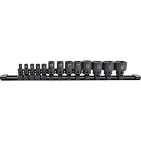 Tool Time 0.25 & 0.375 in. Drive External Torx Nano Impact Socket Set, Black - 13 Piece - TO3042578