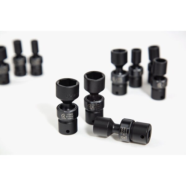 Sunex SKT SET 1/4" DR  12 PC METRIC UNIV. IMP - SU1814