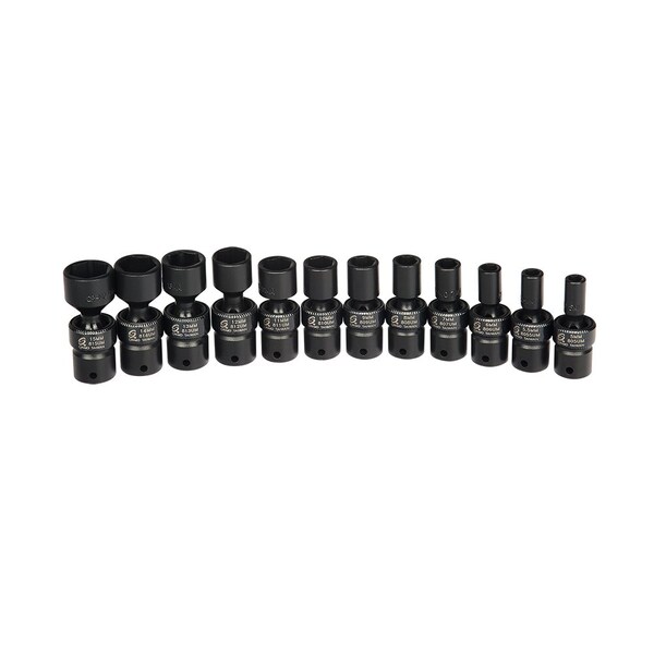 Sunex SKT SET 1/4" DR  12 PC METRIC UNIV. IMP - SU1814