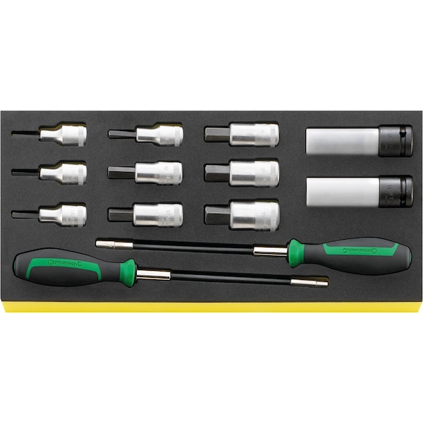 Stahlwille Tools 1/2 Inches Drive Socket and Ratchet Sets, Hex, Nut Driver, 13 pcs - 96830163
