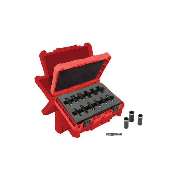 Milwaukee Tool 12-Pc. Thin Wall Deep Impact Socket Set W/1/4 in. Hex To 1/4 in. Square Adapter & Plastic Case - ML49-66-4301