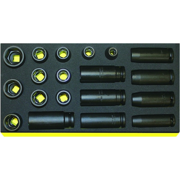 Stahlwille Tools 1/2 inches Drive Socket and Ratchet Sets, 19 pcs - 96838777