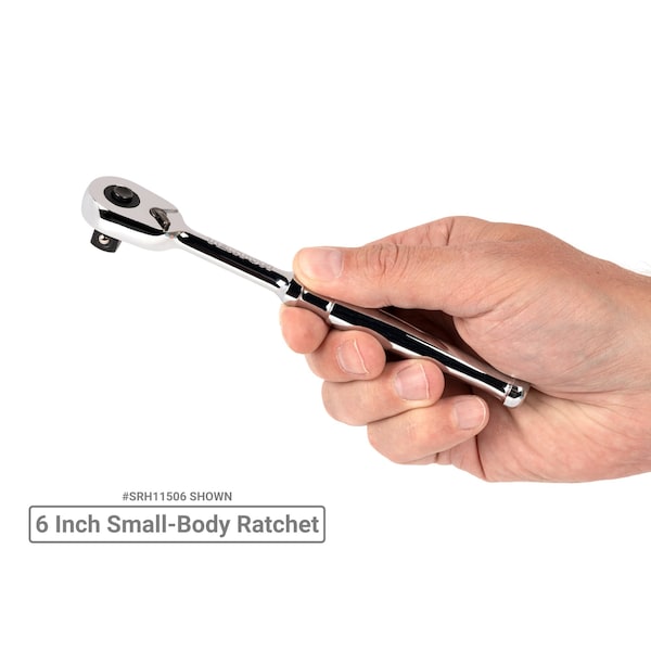 Tekton 3/8 Inch Drive Quick-Release Small Body Ratchet Set, 3-Piece (3, 6 in., 6 in. flex) - SRH99122