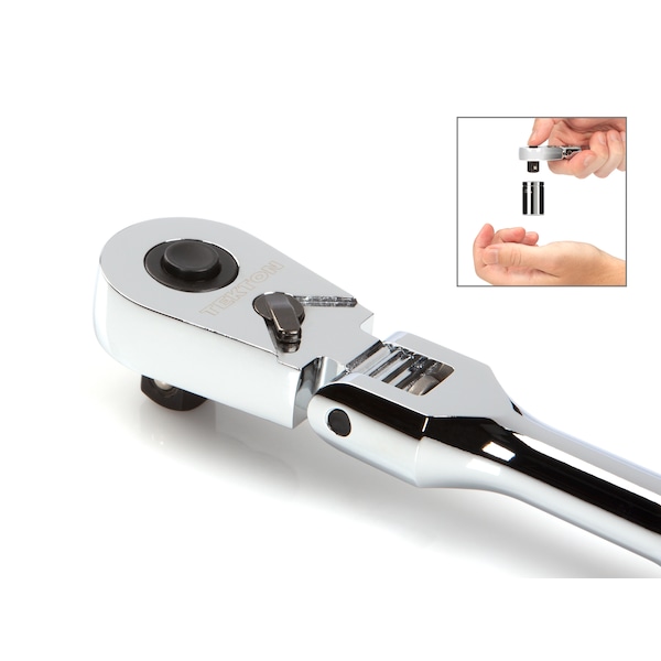 Tekton 1/4, 3/8, 1/2 Inch Drive Flex Head Quick-Release Ratchet Set, 3-Piece (6, 8, 10-1/2 in.) - SRH92103