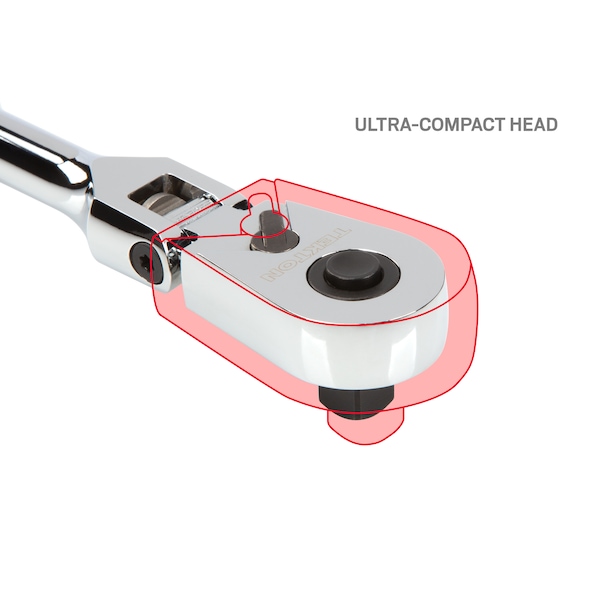 Tekton 1/4, 3/8, 1/2 Inch Drive Flex Head Quick-Release Ratchet Set, 3-Piece (6, 8, 10-1/2 in.) - SRH92103