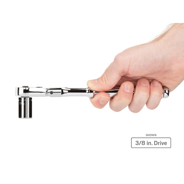 Tekton 1/4, 3/8, 1/2 Inch Drive Flex Head Quick-Release Ratchet Set, 3-Piece (6, 8, 10-1/2 in.) - SRH92103