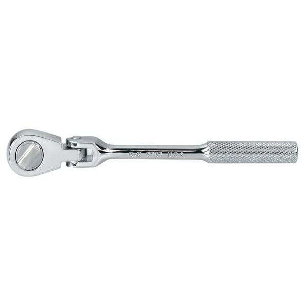 Sk Professional Tools 1/4" Drive 60 Geared Teeth Pear Head Style Hand Ratchet, 6.3" L, SuperKrome Plating Finish - 40972