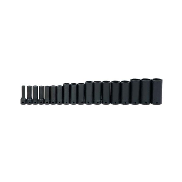 Williams Socket Set, 18 Pieces, 3/8 Inch Dr, Impact, 3/8 Inch Size - JHWMS-12-18H