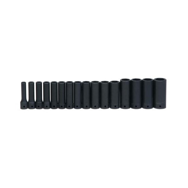 Williams Socket Set, 16 Pieces, 1/2 Inch Dr, Impact, 1/2 Inch Size - JHWMS-1416RC