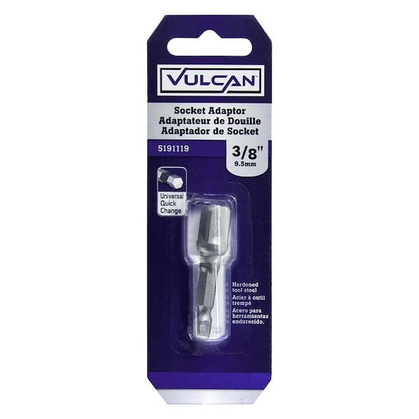 Vulcan Socket Adapter, 38 in Drive, 2 in L, Hardened Steel - 439151OR